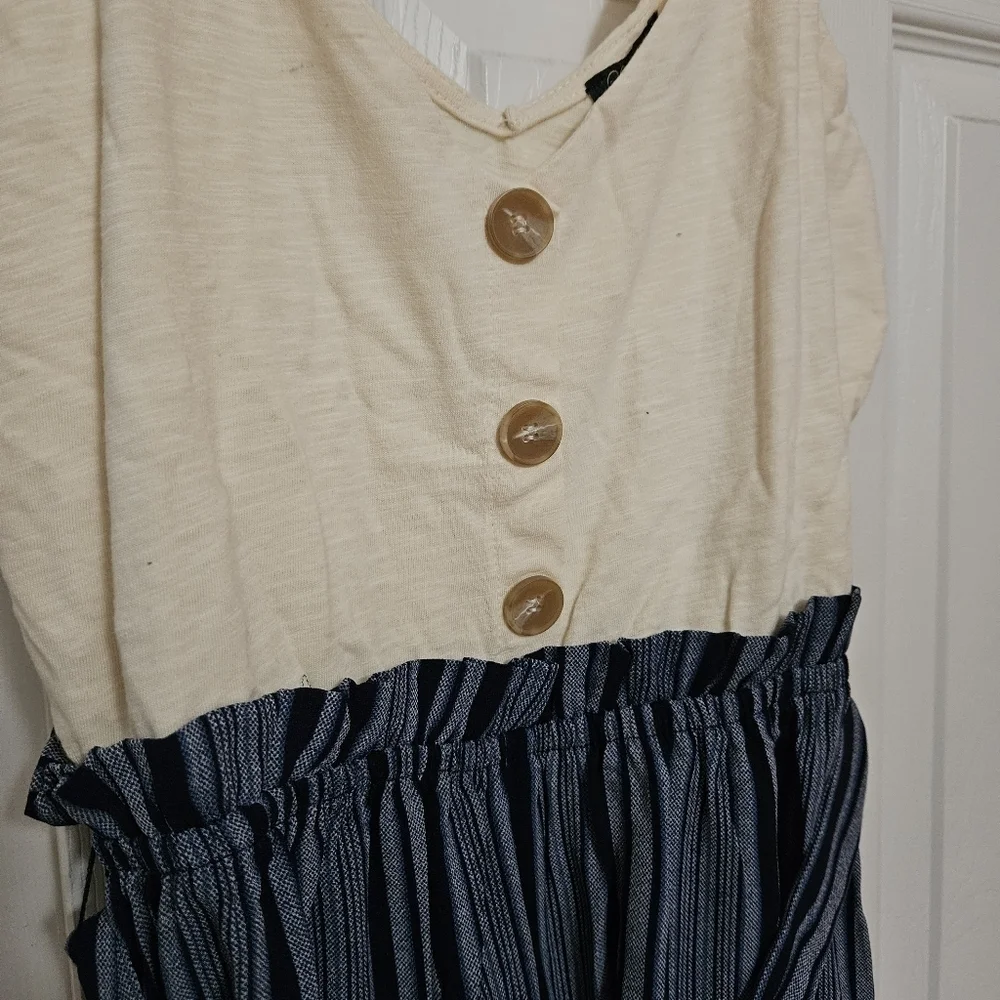Lily Rose Button Front Paper Bag Jumpsuit - Picture 4 of 11